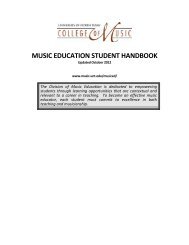 MUSIC EDUCATION STUDENT HANDBOOK - UNT College of ...