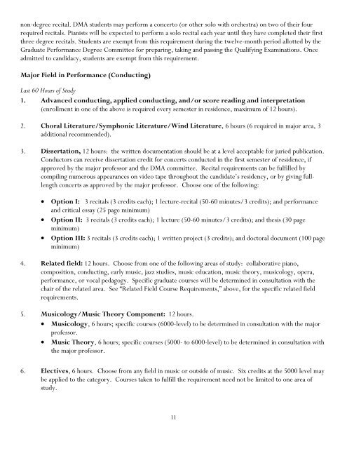 Doctor of Musical Arts In Performance Handbook - UNT College of ...