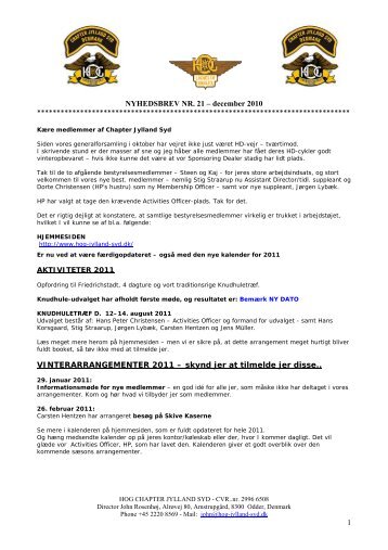 Nyhedsbrev 2011_01.pdf - HOG Chapter Jylland