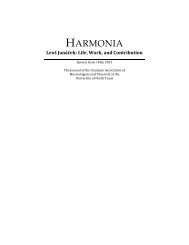 Harmonia Special Issue: Leoš Janáček - College of Music ...