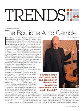 The Boutique Amp Gamble - Music Inc. Magazine