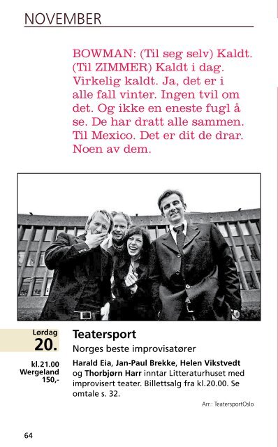 oktober november desember 2010 - Litteraturhuset