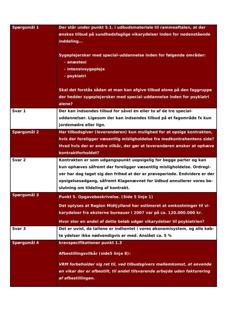 Spørgsmål og svar vedr. udbud på sundhedsfaglige vikarer i Region ...