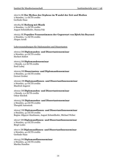 Jahresbericht für 2007/2008 (pdf) - Institut für Musikwissenschaft ...