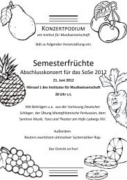 Semesterfrüchte - Institut für Musikwissenschaft