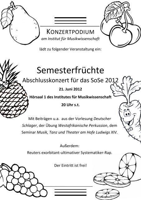 Semesterfrüchte - Institut für Musikwissenschaft