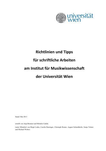 Richtlinien und Tipps für schriftliche Arbeiten am Institut für ...