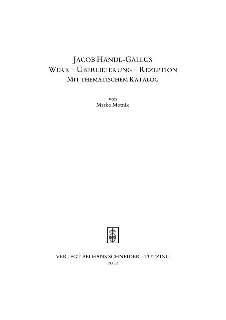 Motnik · Jacob Handl-Gallus. Werk ... - Universität Wien