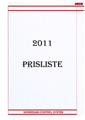 2011 PRISLISTE - Norwegian Control System AS