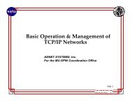 Basic Operation & Management of TCP/IP Networks - Mu-SPIN - NASA