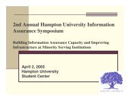 2nd Annual Hampton University Information Assurance ... - Mu-SPIN