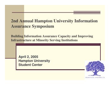 2nd Annual Hampton University Information Assurance ... - Mu-SPIN