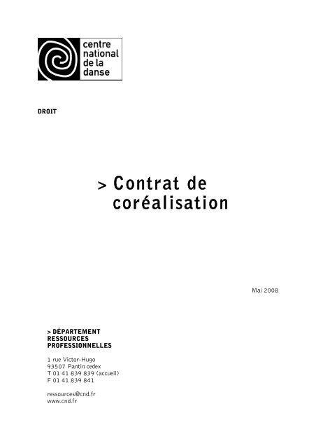 Contrat de coréalisation - Artishoc