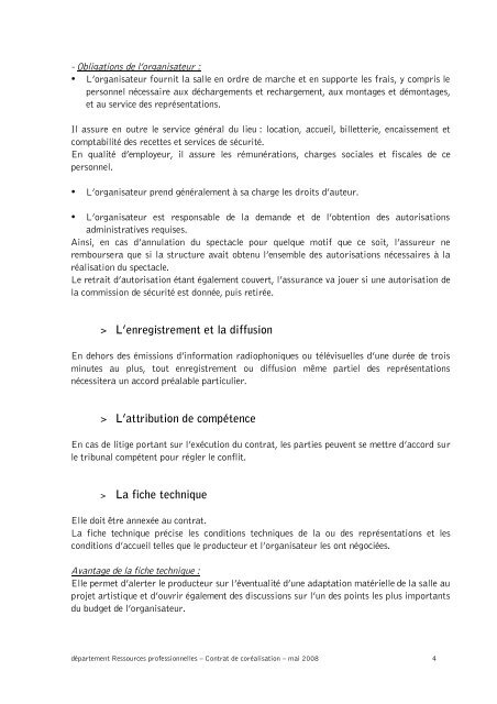 Contrat de coréalisation - Artishoc