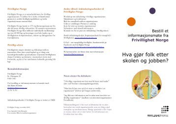 brosjyre om informasjonsmøter - Frivillighet Norge