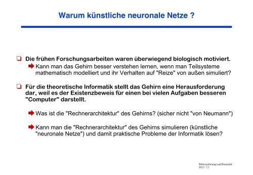 Mustererkennung mit Neuronalen Netzen - Informatik