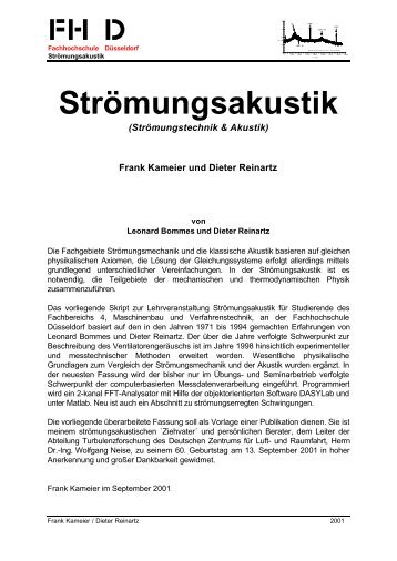 Strömungsakustik - Frank Kameier - Fachhochschule Düsseldorf