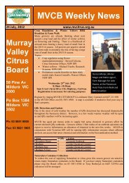 MVCB Weekly News - Murray Valley Citrus Board