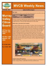 MVCB Weekly News - Murray Valley Citrus Board