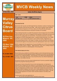 MVCB Weekly News - Murray Valley Citrus Board