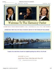 ANDRE RIEU FAN SITE THE HARMONY PARLOR: André Rieu ...