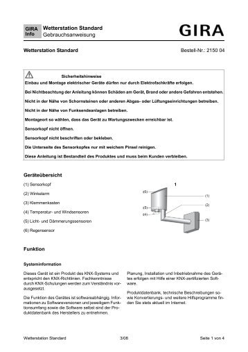 Wetterstation Standard Gebrauchsanweisung