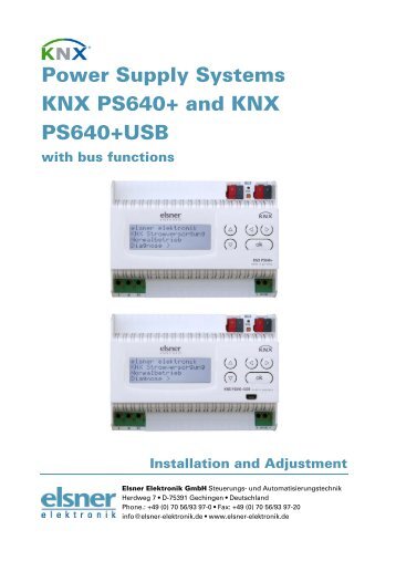 Power Supply Systems KNX PS640+ and KNX PS640+USB