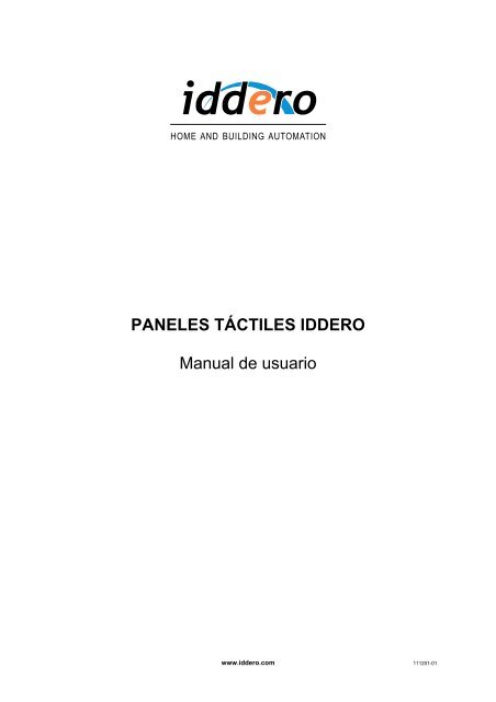 PANELES TÁCTILES IDDERO Manual de usuario