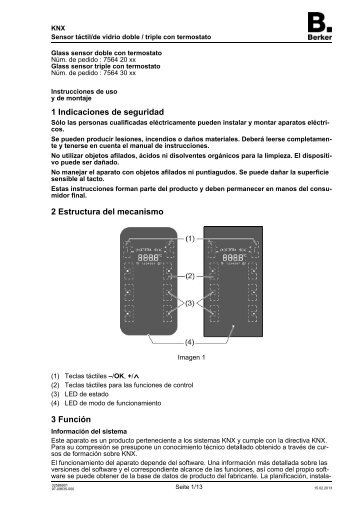 1 Indicaciones de seguridad 2 Estructura del mecanismo 3 Función