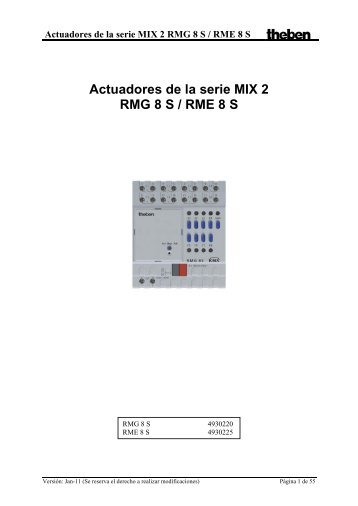 Actuadores de la serie MIX 2 RMG 8 S / RME 8 S