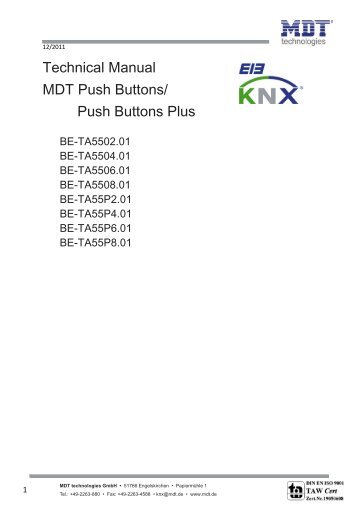 Technical Manual MDT Push Buttons/ Push Buttons Plus