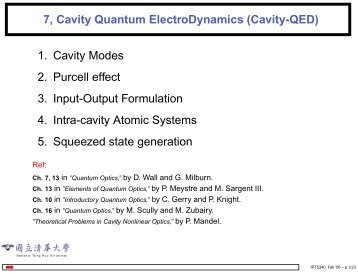 7, Cavity Quantum ElectroDynamics (Cavity-QED) 1. Cavity Modes 2 ...
