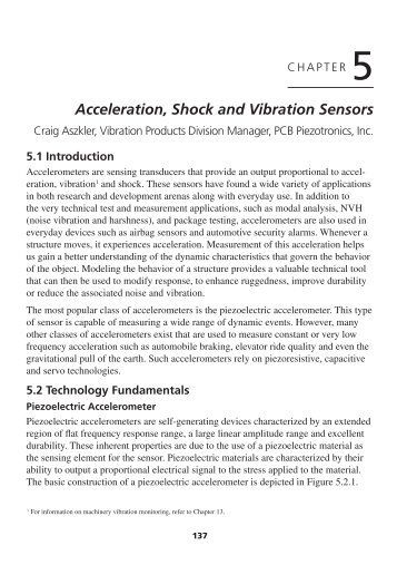 Acceleration, Shock and Vibration Sensors