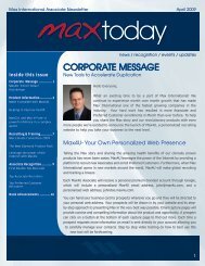 CORPORATE MESSAGE - Max International Virtual Office