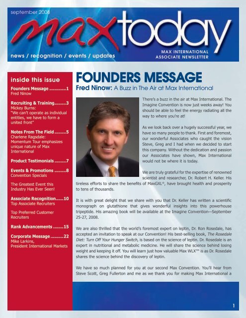 Founders Message - Max International Virtual Office