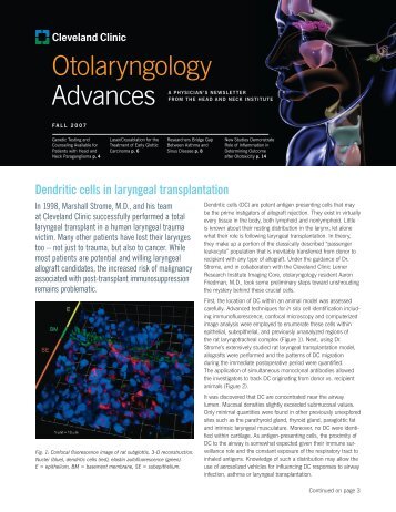 Otolaryngology Advances - Cleveland Clinic