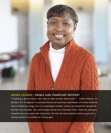 DOUBle lUNg TraNSplaNT reCipieNT - Cleveland Clinic