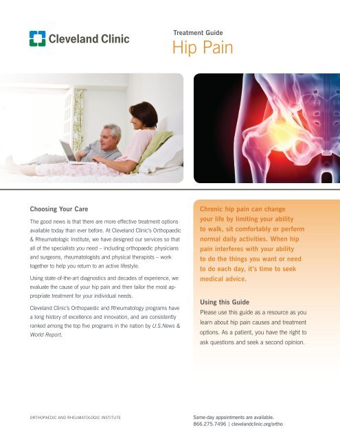 Treatment Guide Hip Pain - Cleveland Clinic