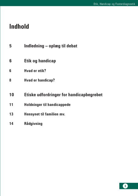 Handicap, Etik og Fosterdiagnostik - Det Centrale Handicapråd