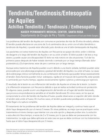 Tendinitis/Tendinosis/Entesopatía de Aquiles - My Doctor Online ...