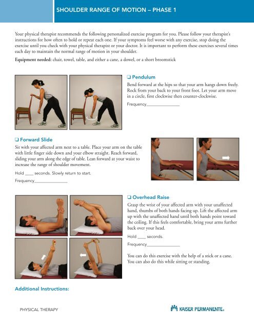 Shoulder Passive Range Of Motion Seated Or ... - permanente.net