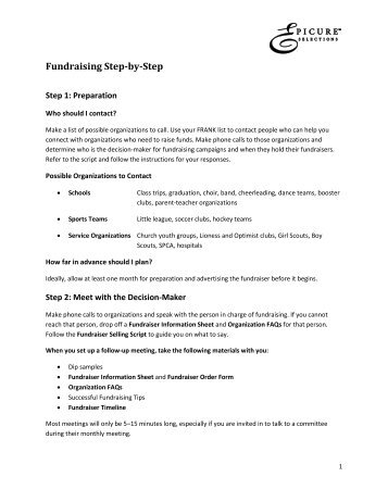 Fundraising Step-by-Step - My Epicure