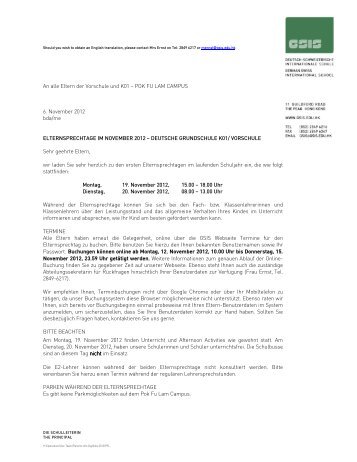 GPD PFL Einladung zum Elternsprechtag Nov 2012