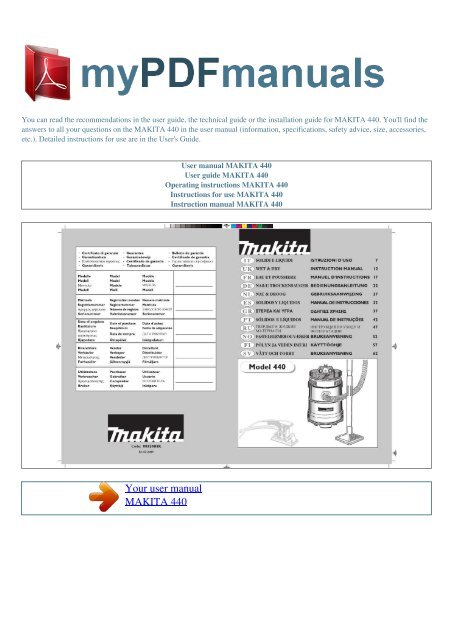 User manual MAKITA 440 - MY PDF MANUALS