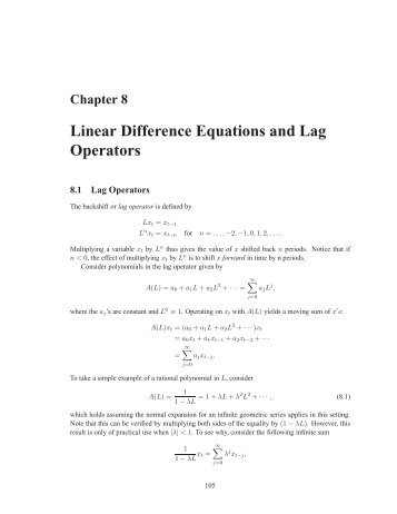 Linear Difference Equations - Mypage