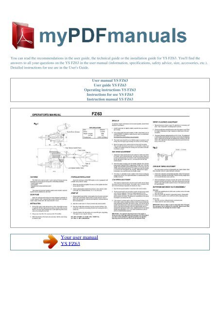 User manual YS FZ63 - MY PDF MANUALS