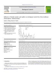 Influence of banker plants and spiders on biological control by Orius ...