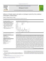 Influence of banker plants and spiders on biological control by Orius ...