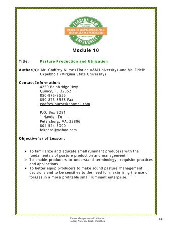 Pasture Management
