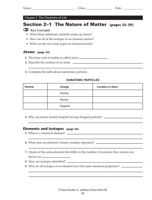 Prentice hall Biology Worksheets - Pearson